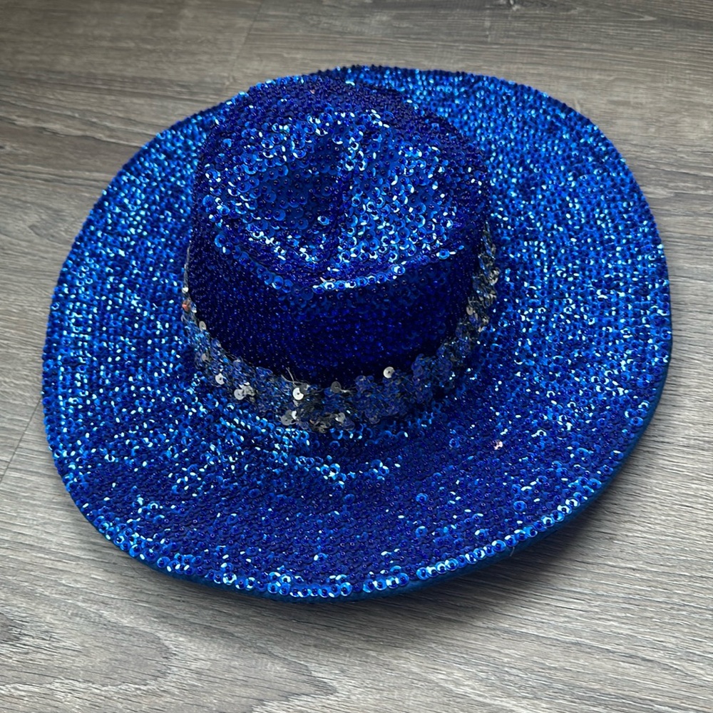 JC Sequined Blue Vintage Hat